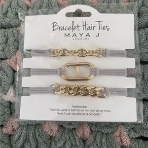 Maya Gold and Gray Bracelet Hair Ties